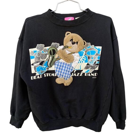 Vintage Sweatshirt w Bear Jazz Band - Picture 1 of 4